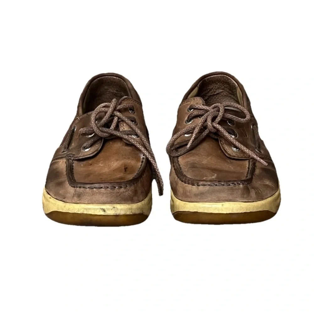 Sperry Top-Sider Men’s Boat Shoes Size 9.5 Brown Leather Nautical Preppy Casual